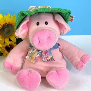 VERY RARE Vintage Walmart Country Pig Cuddly Lovey 13" Plush Stuffed Animal‎ Toy